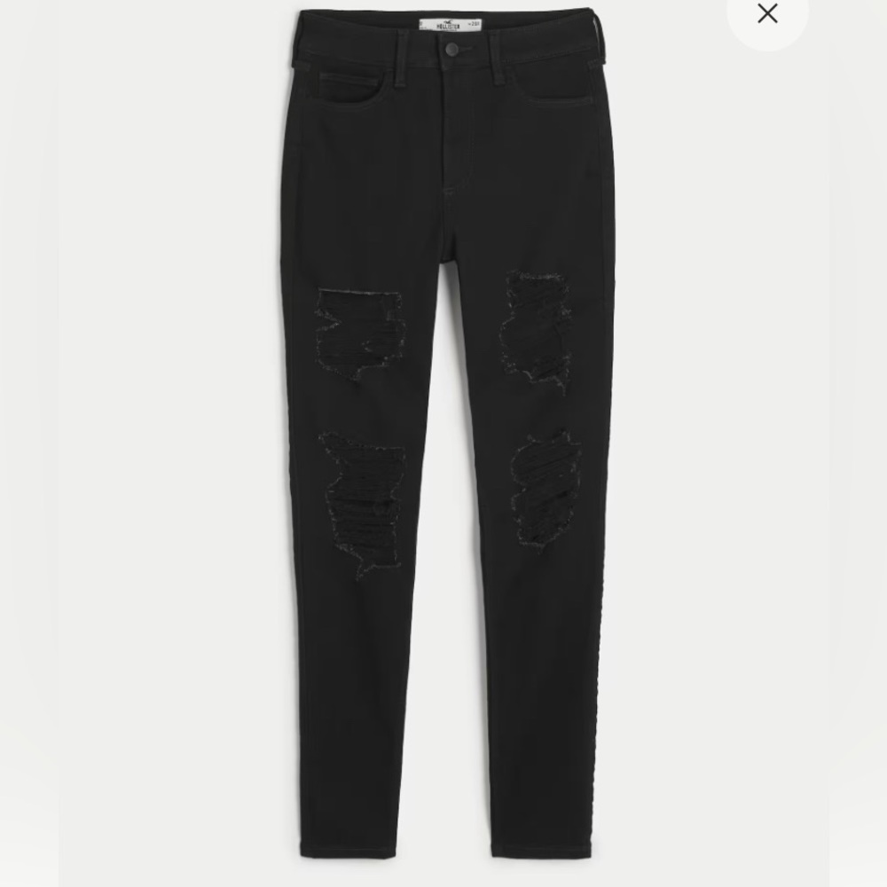 Hollister black ripped skinny jeans